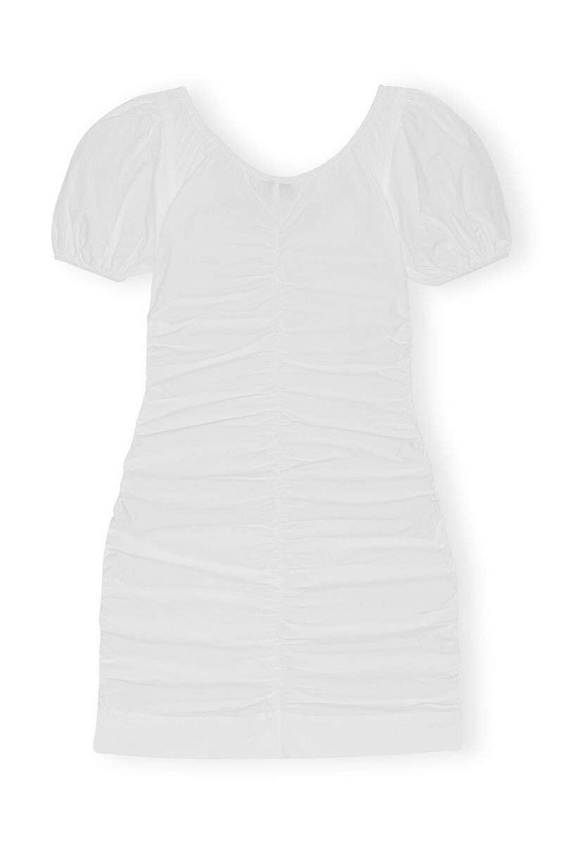 Cotton Poplin Mini Dress, Cotton, in colour Bright White - 2 - GANNI