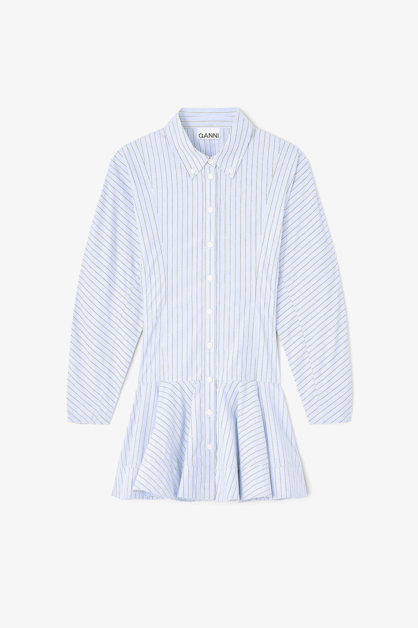 Lavender Lustre Blue Stripe Shirt Dress | GANNI US