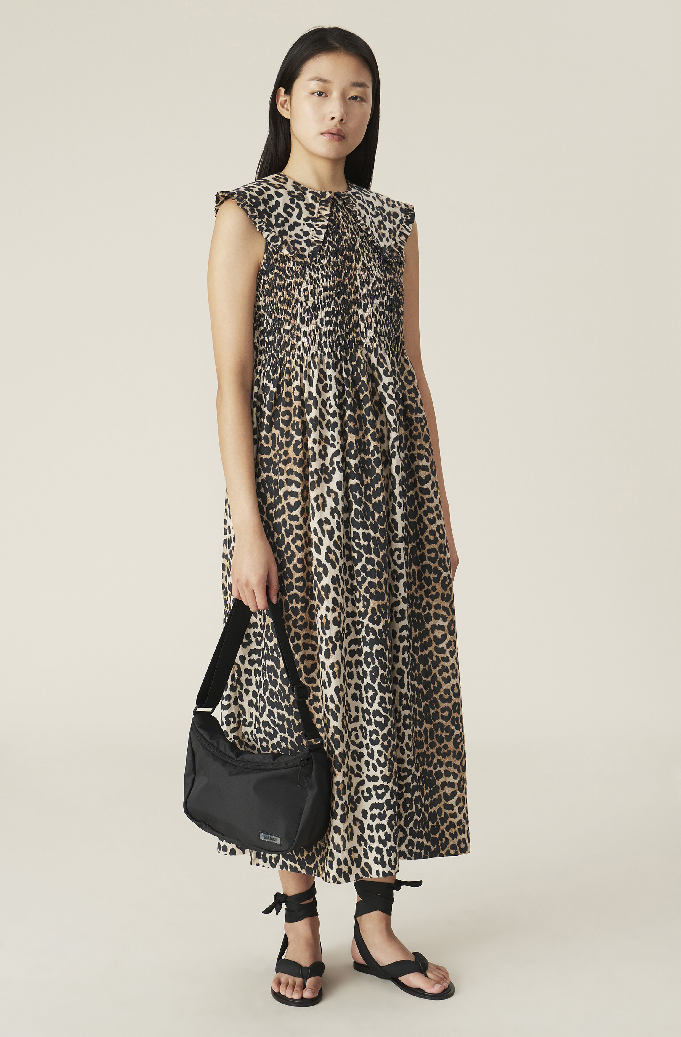 leopard print ganni dress