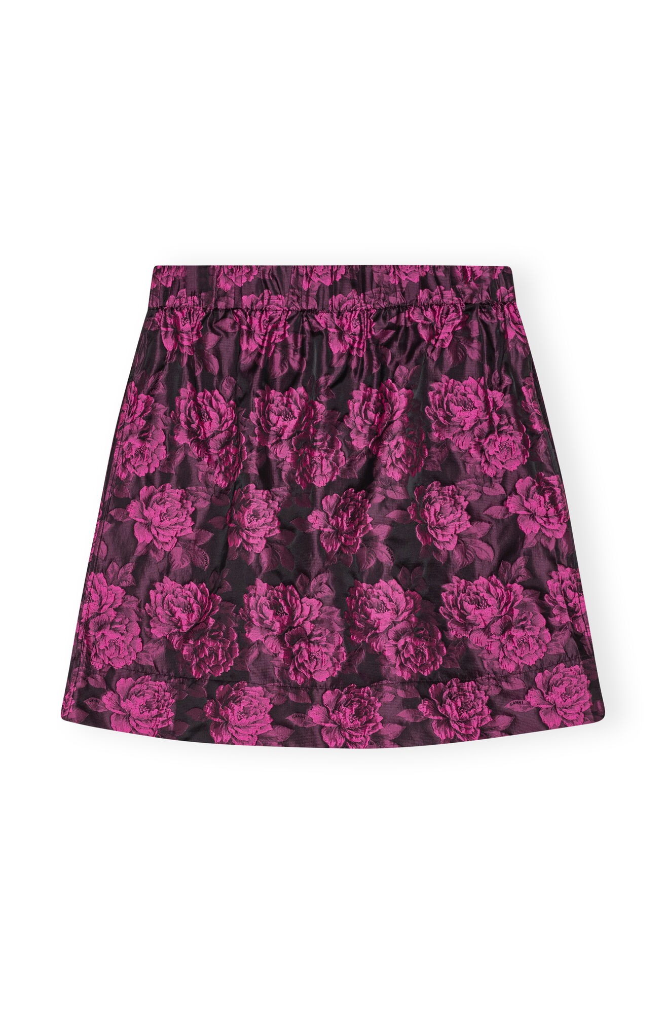 Botanical Jacquard Mini Skirt, Polyamide, in colour Cone Flower - 2 - GANNI
