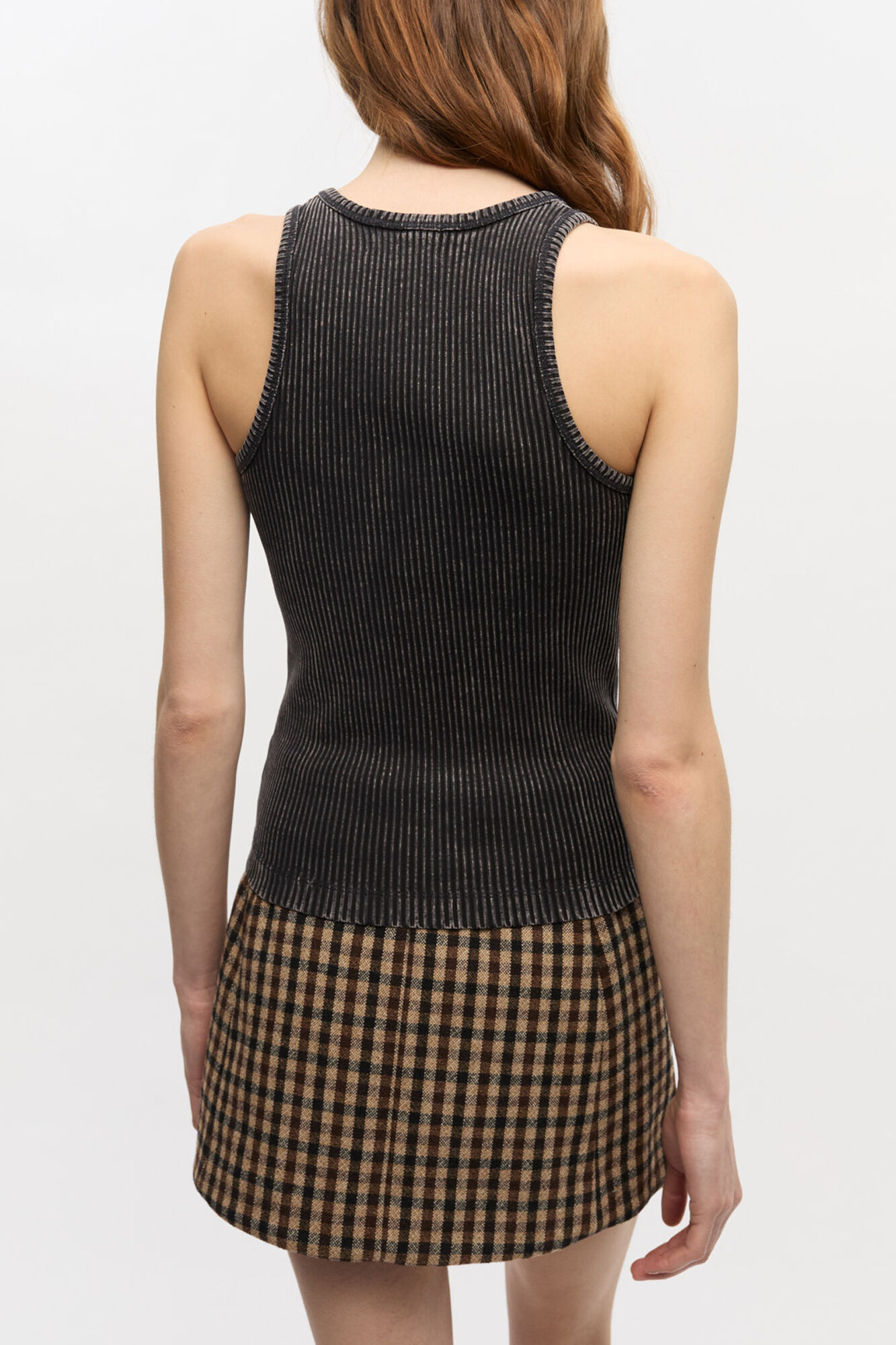 Schwarze gewaschenes Tanktop, Organic Cotton, in colour Black Washed - 7 - GANNI