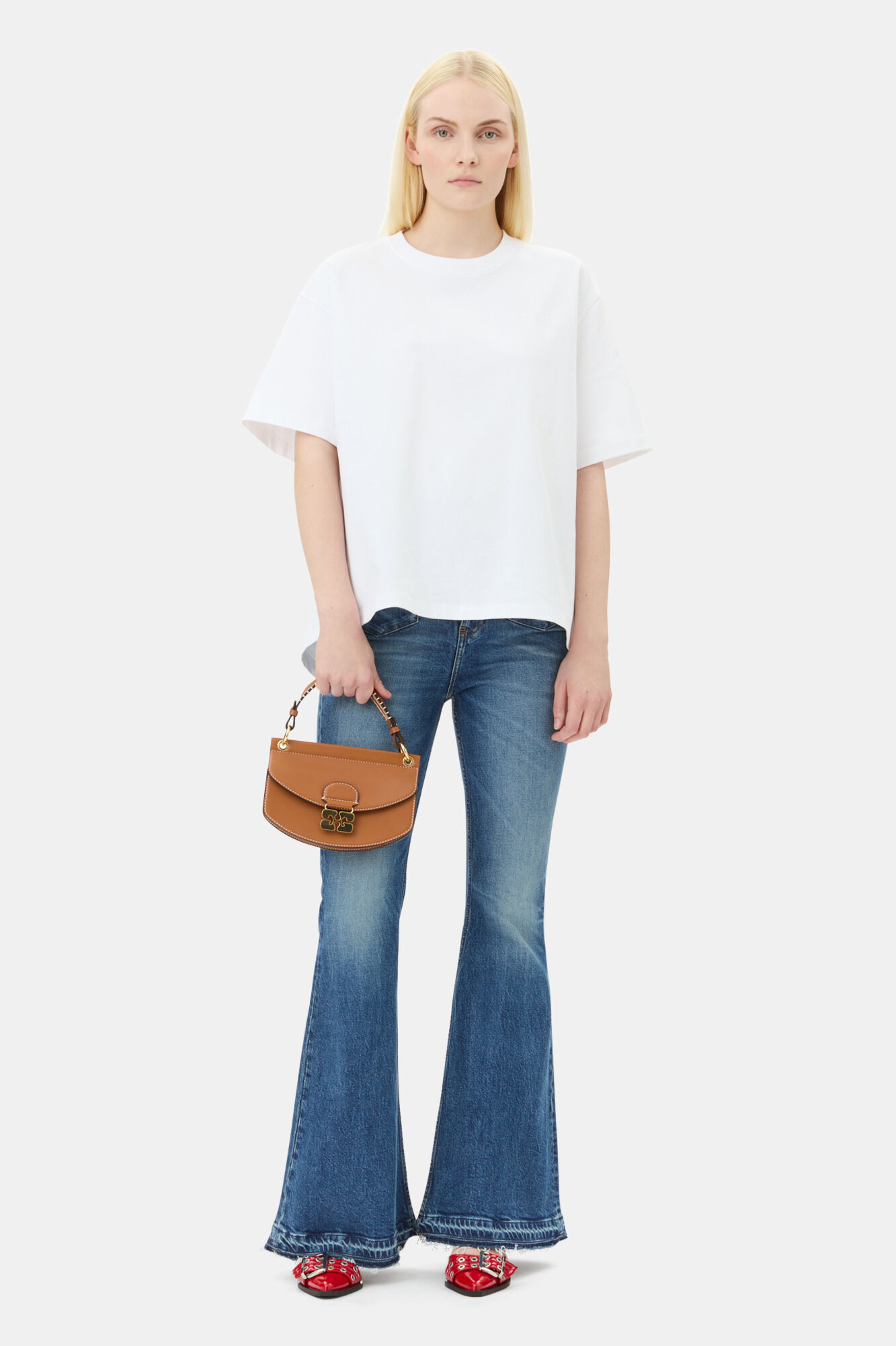 Caramel Mini Top Handle Apo-G Bag , Polyester, in colour Caramel Café - 2 - GANNI