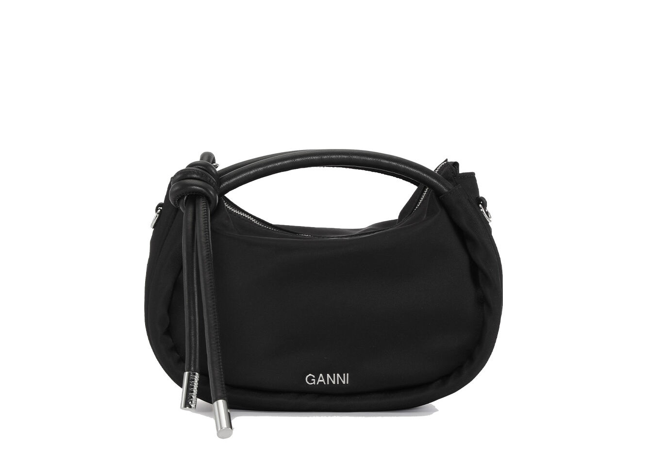 Knot Mini Bag, Nylon, in colour Black - 1 - GANNI