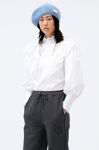 Cotton Shirt, Cotton, in colour Bright White - 1 - GANNI