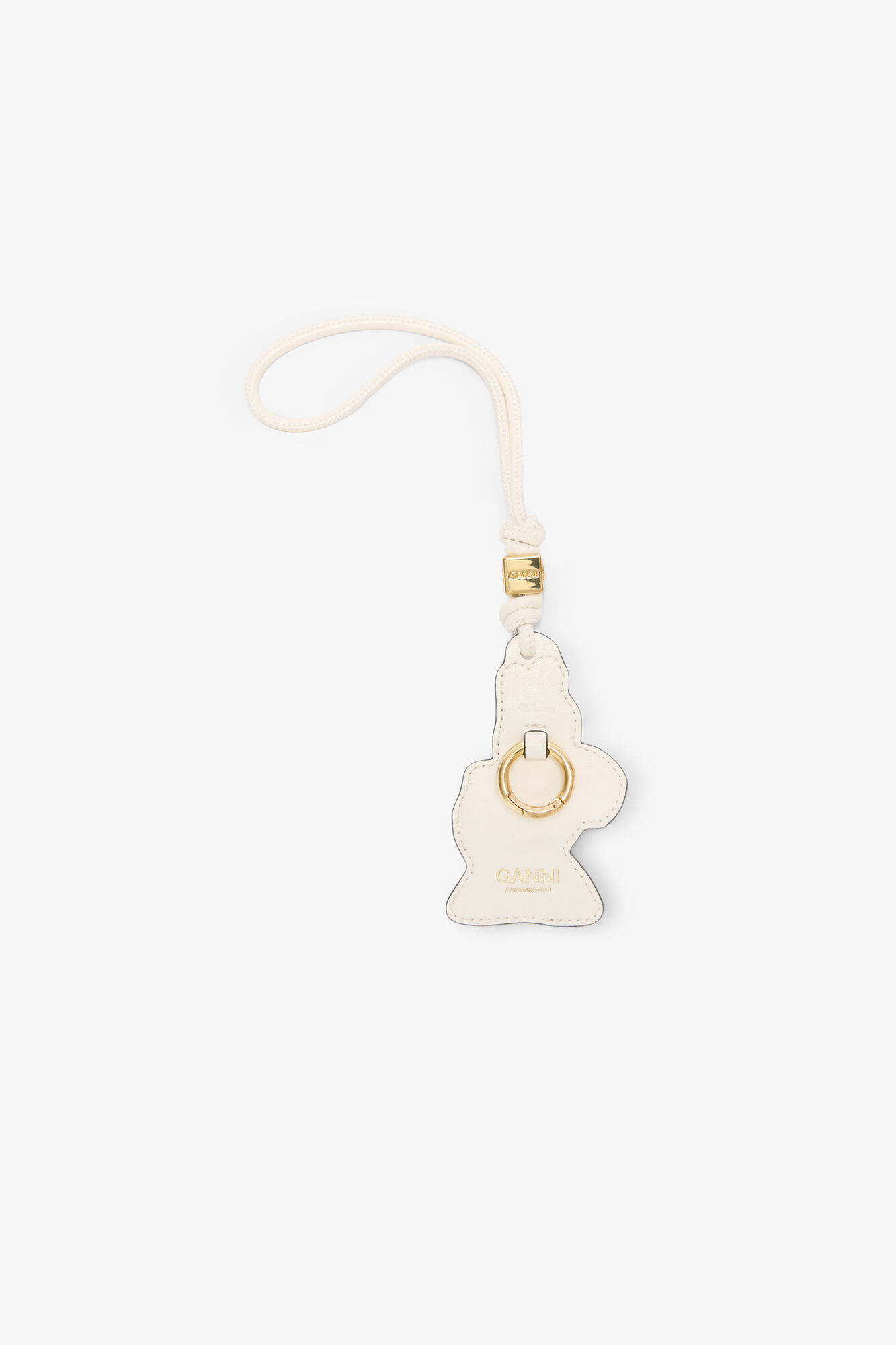 Daisy Duck White Charm, Recycled Leather, in colour Egret - 2 - GANNI