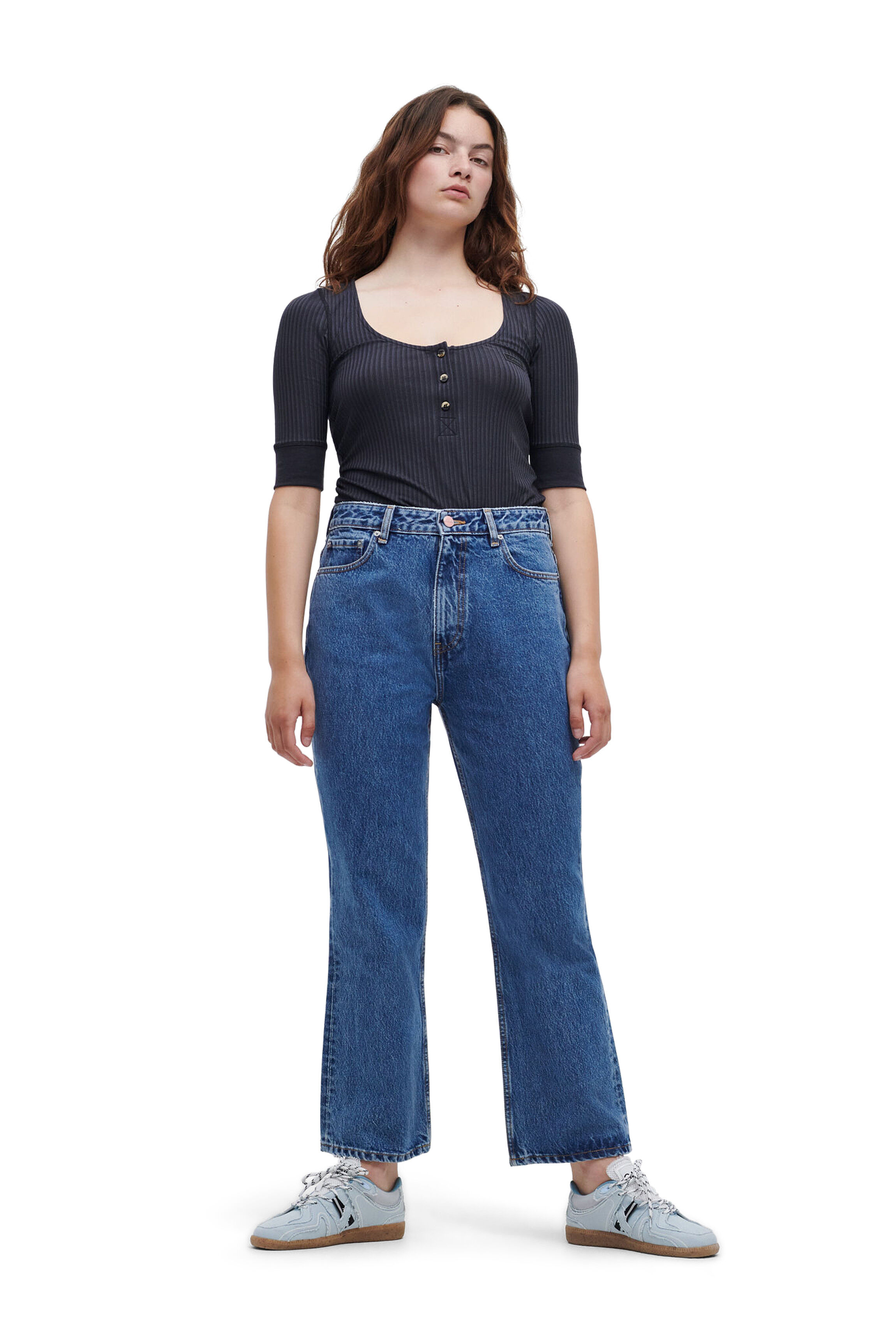 Rigid Denim Betzy Cropped | GANNI