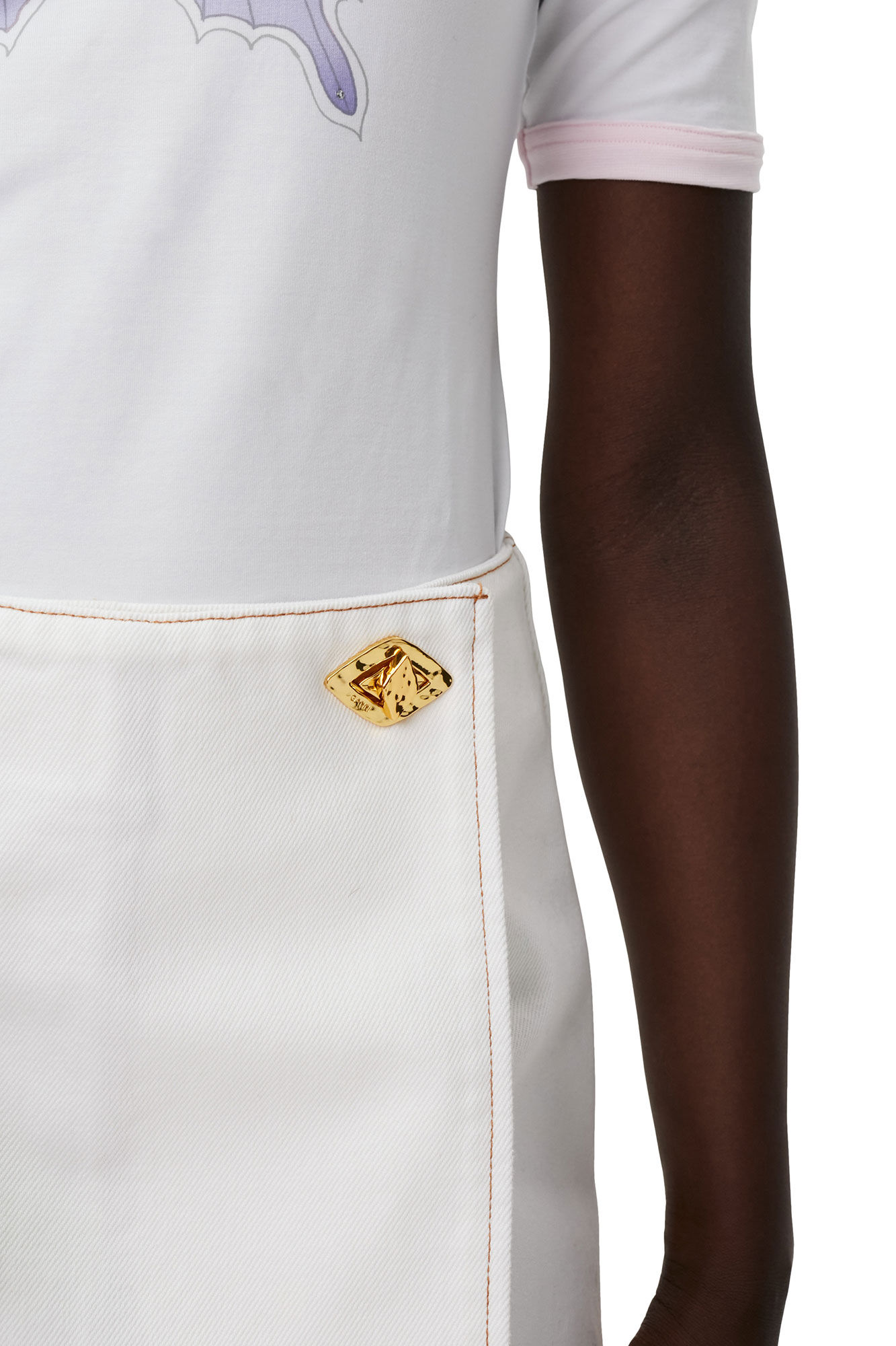 Fitted Butterfly T-shirt, Elastane, in colour Bright White - 5 - GANNI