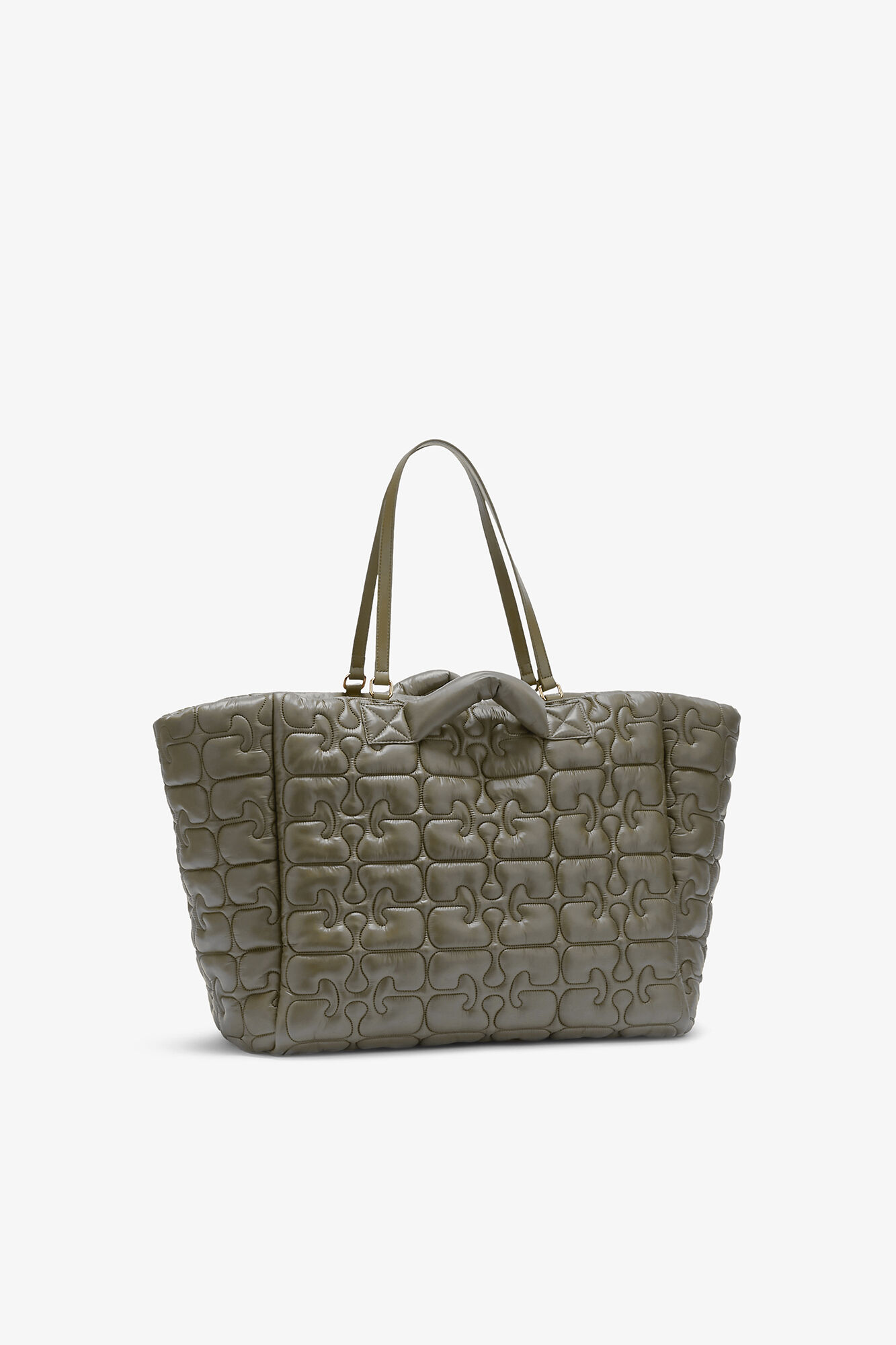 Quilted Re-Tech XXL Tote, Recycled Polyamide, in colour Kalamata - 2 - GANNI