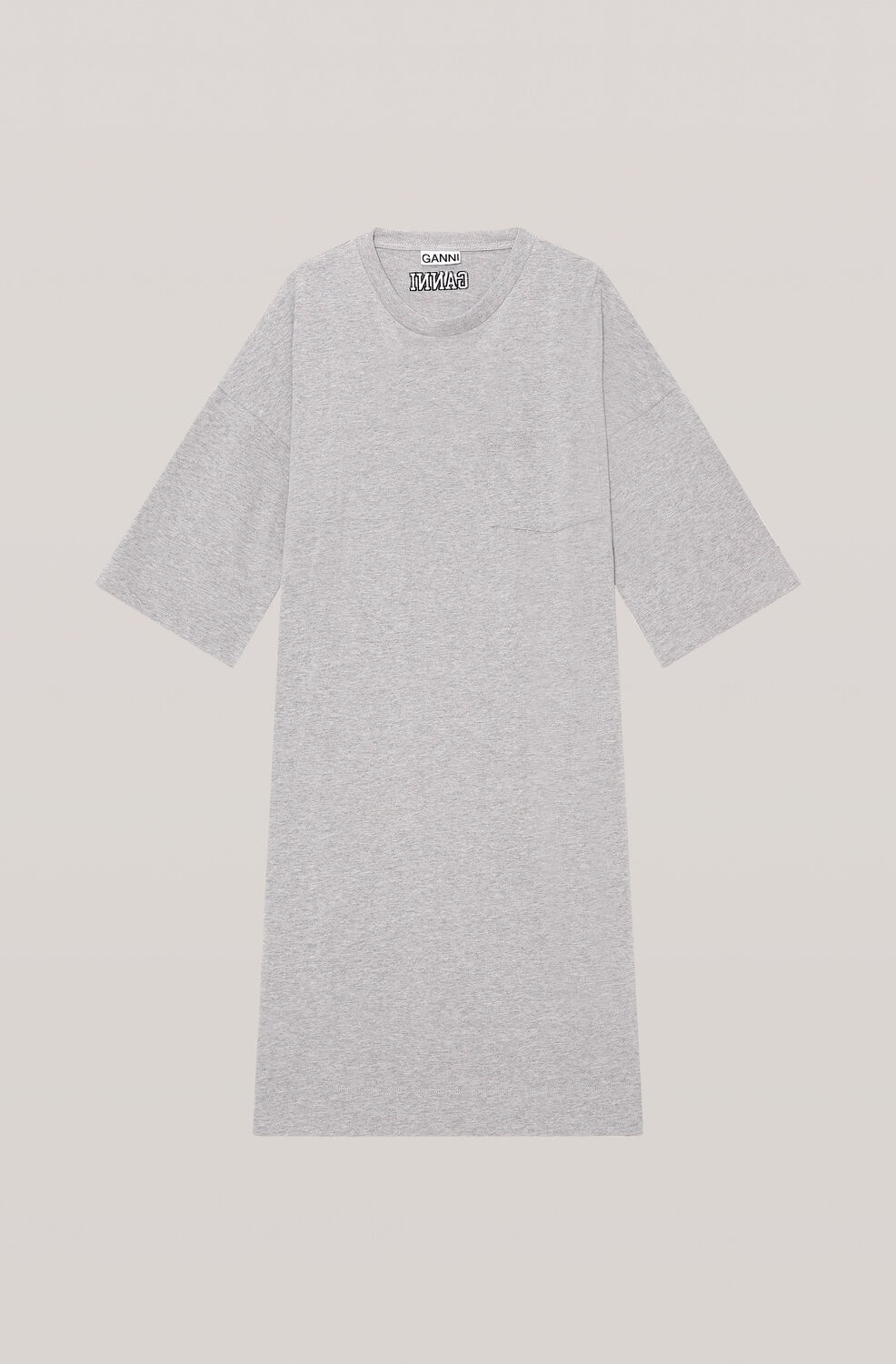 가니 티셔츠 원피스 Ganni Software Jersey Relaxed T-Shirt Dress,Paloma Melange