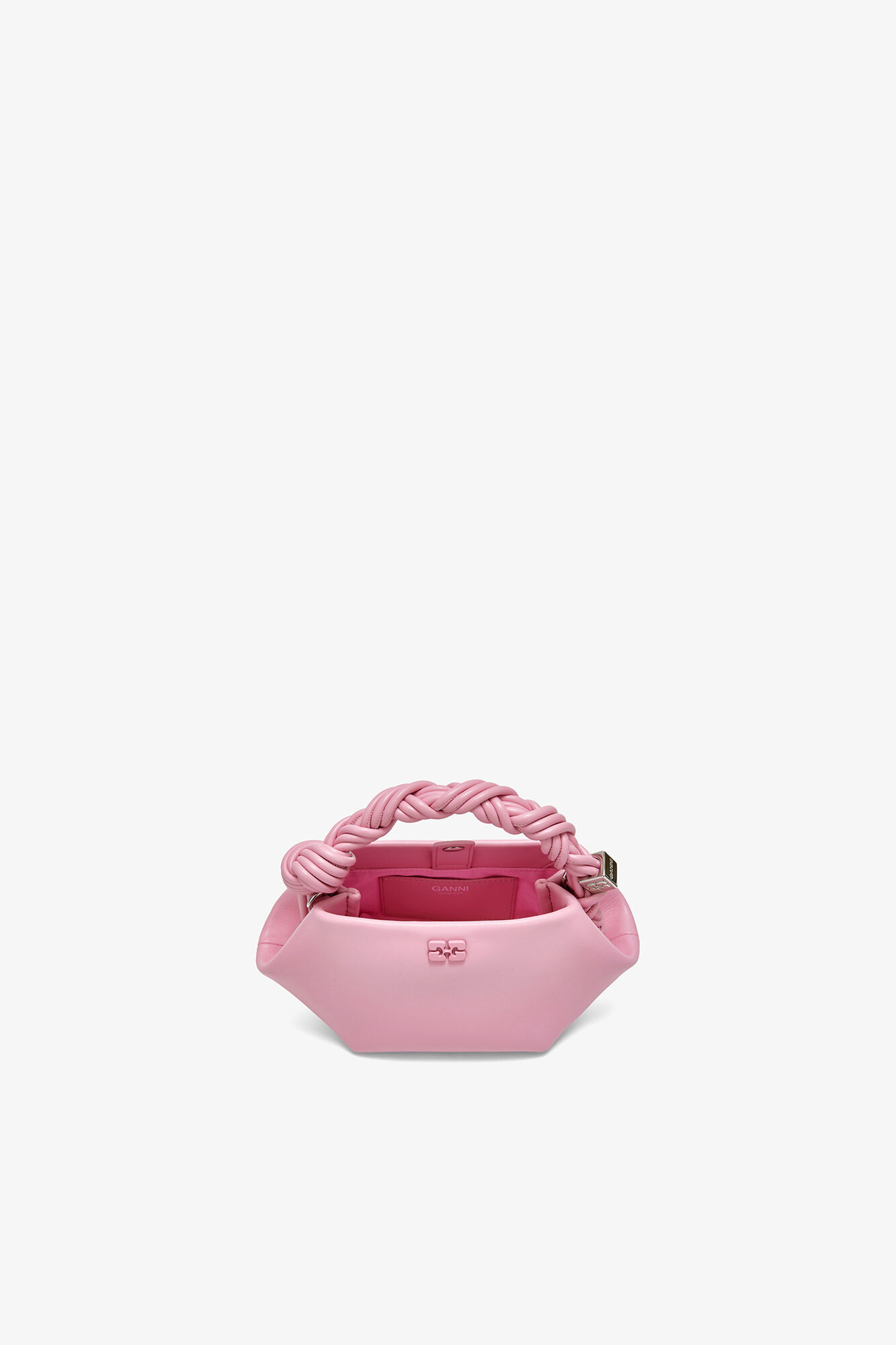 ピンク Mini Bou Bag, Recycled Leather, in colour Pink Nectar - 3 - GANNI