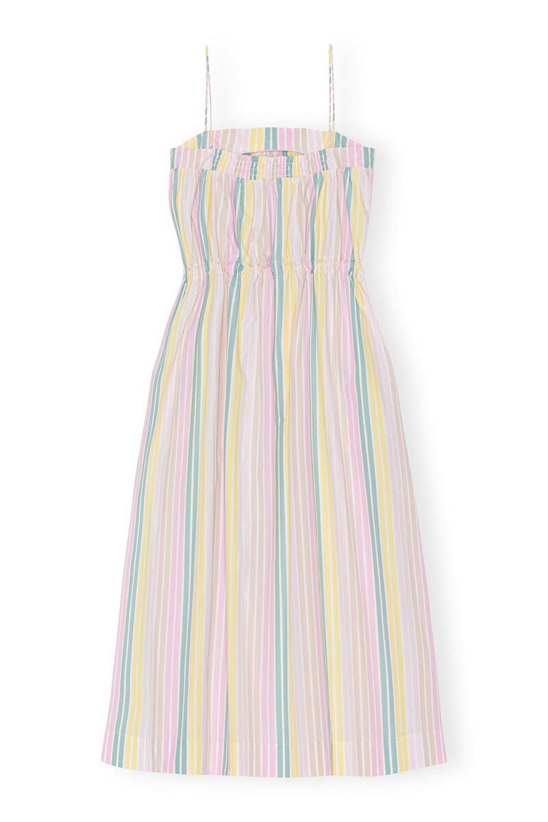 Stripe Cotton Maxi Strap Dress, Cotton, in colour Multicolour - 2 - GANNI