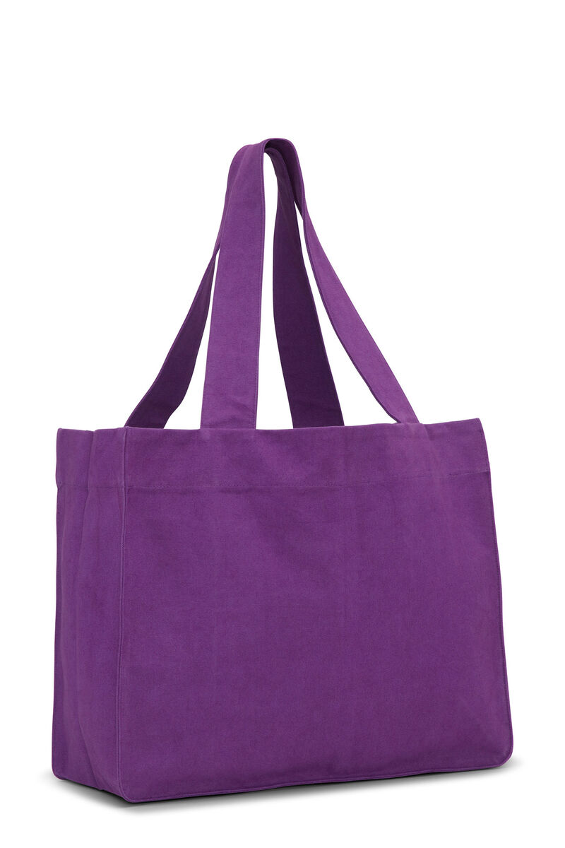 GANNI X Prince Cotton Canvas Bag, Cotton, in colour Royal Purple - 2 - GANNI