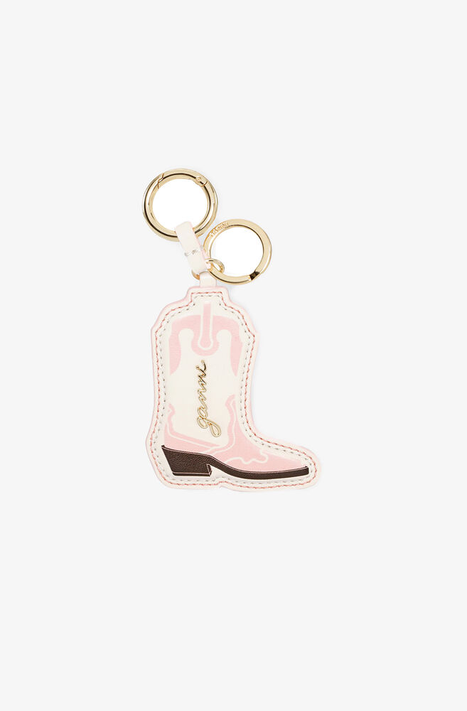 Nøglering med lyserød westernstøvle, Chalk Pink