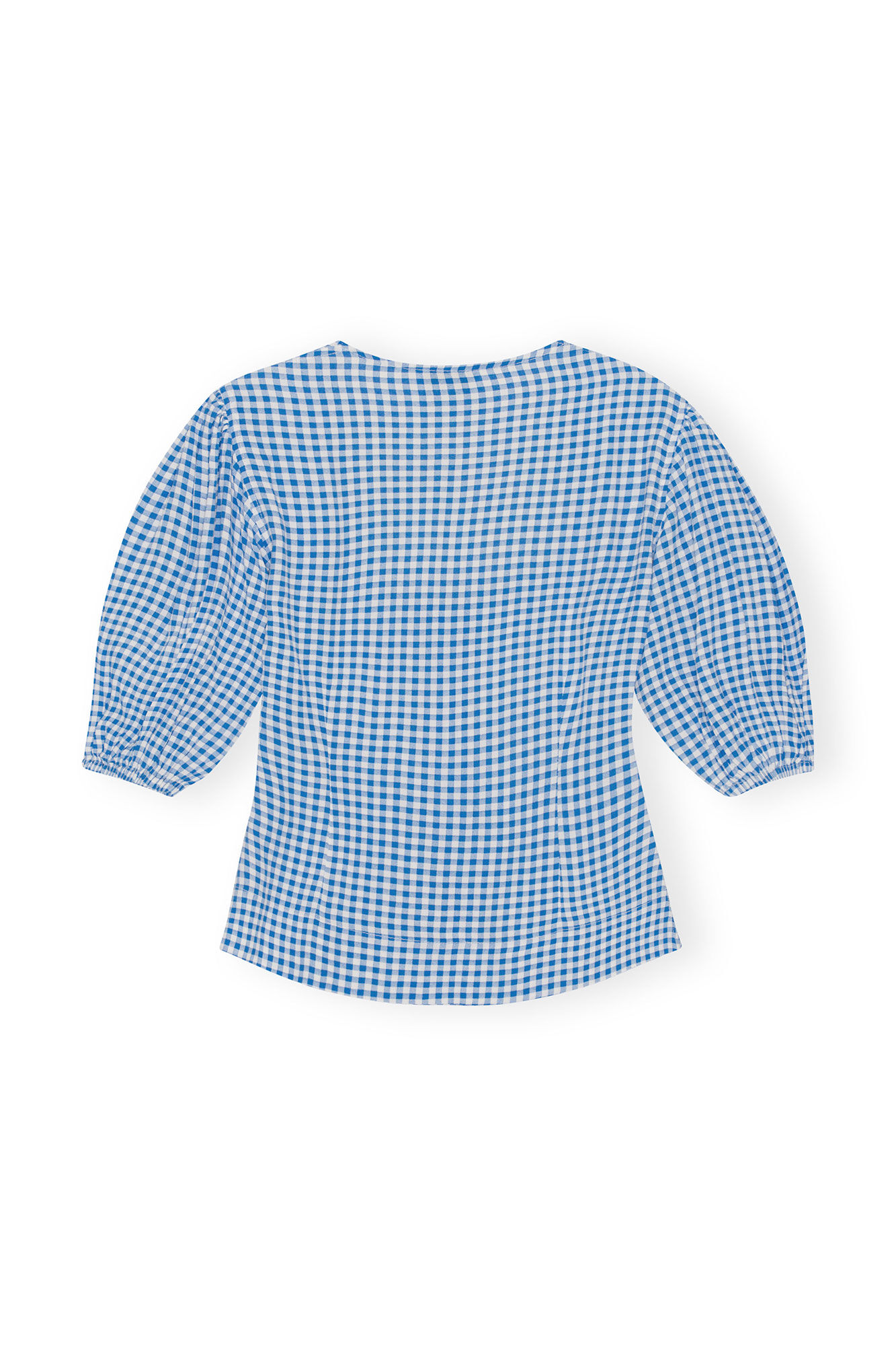 Bedruckte Button-Down-Bluse aus Krepp, LENZING™ ECOVERO™, in colour Strong Blue - 2 - GANNI
