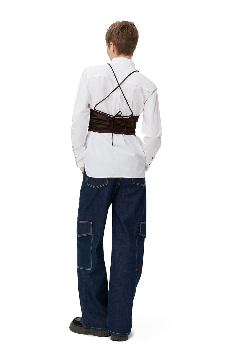 Lace Mix Top, in colour Mole - 2 - GANNI