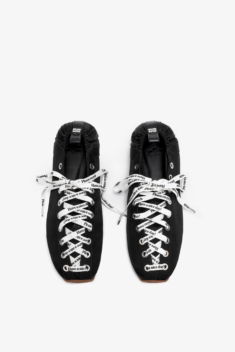 Sporty Ballerina in Schwarz, Polyurethane, in colour Black - 3 - GANNI