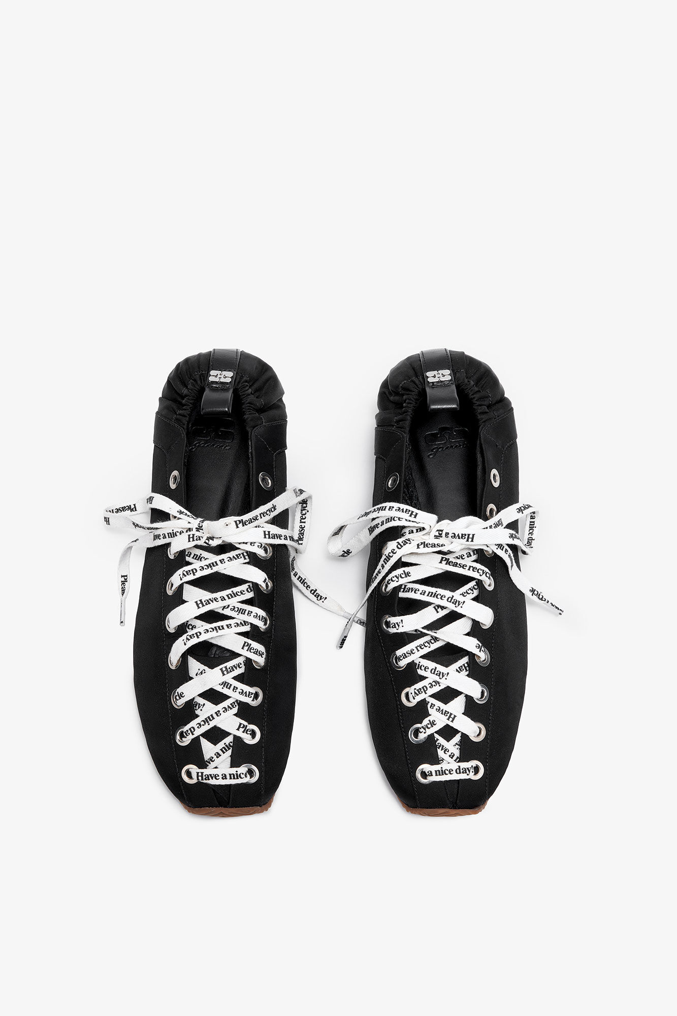 Sporty Ballerina in Schwarz, Polyurethane, in colour Black - 3 - GANNI