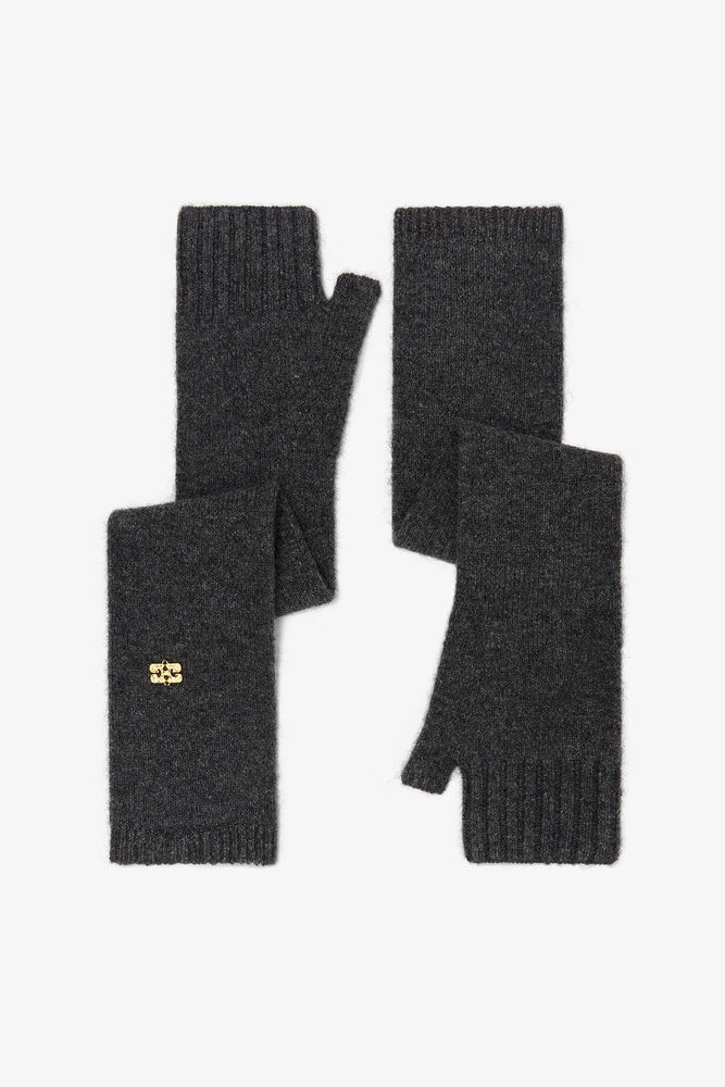 Dunkelgraue Handschuhe aus Wollmix, Phantom