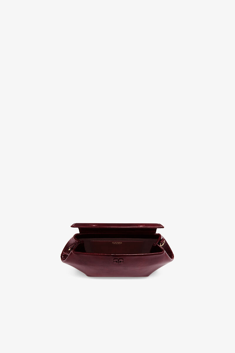 Bou Bag East/West Shine in Red, Polyester, in colour Burgundy - 3 - GANNI
