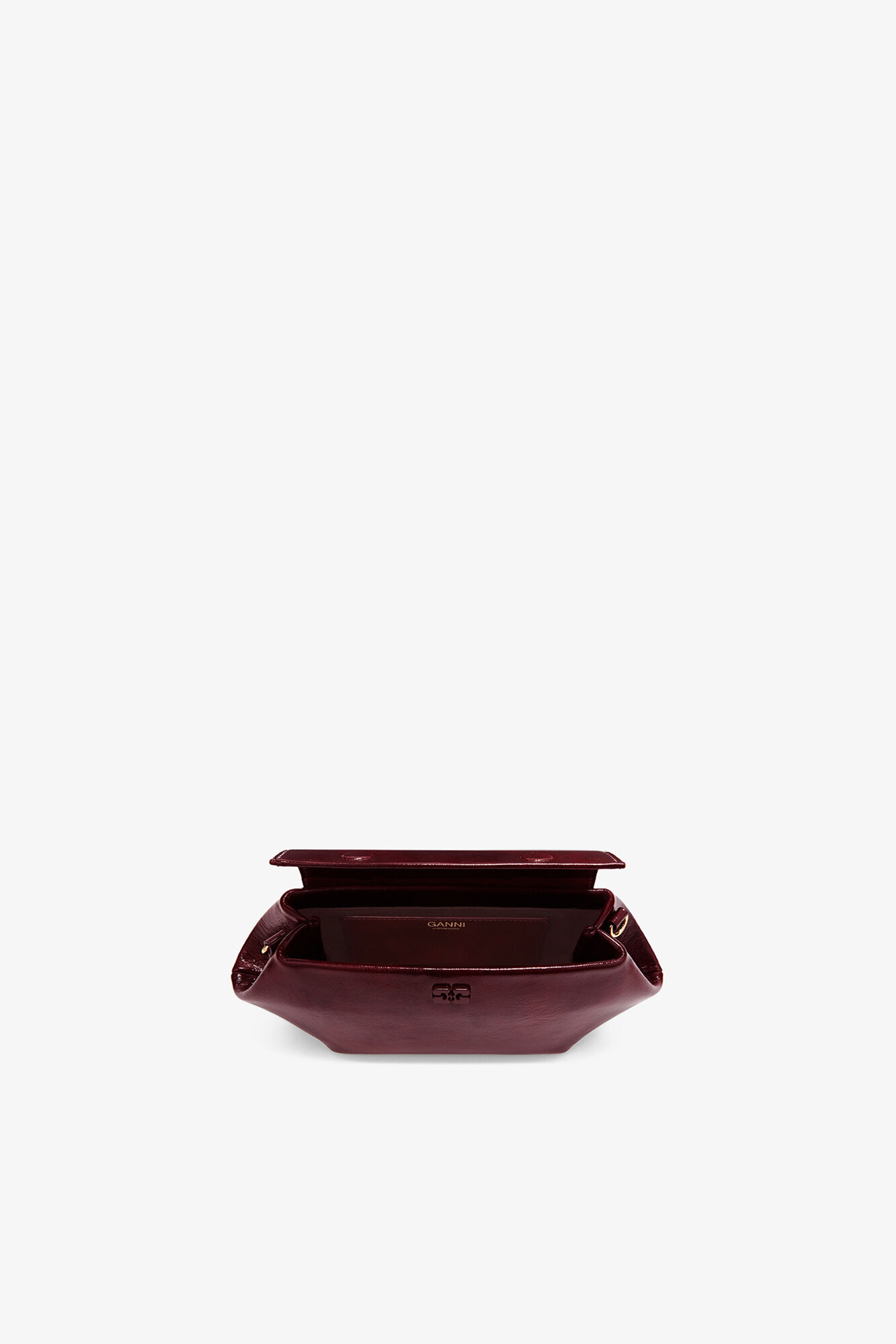 Bou Bag East/West Shine in Red, Polyester, in colour Burgundy - 3 - GANNI
