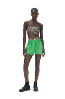 Leichte Tech-Shorts mit Kordelzug, Nylon, in colour Classic Green - 1 - GANNI