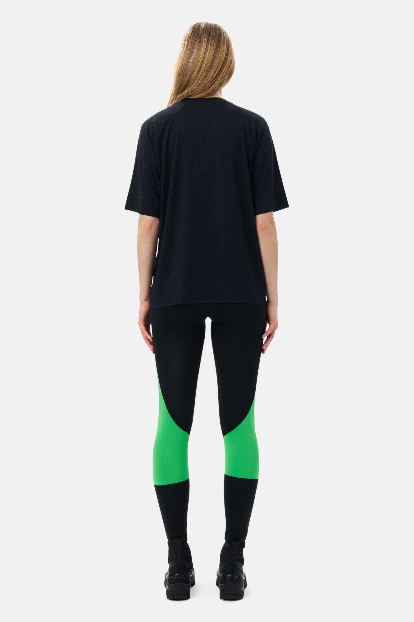 Active Mesh T-shirt, Elastane, in colour Black - 4 - GANNI