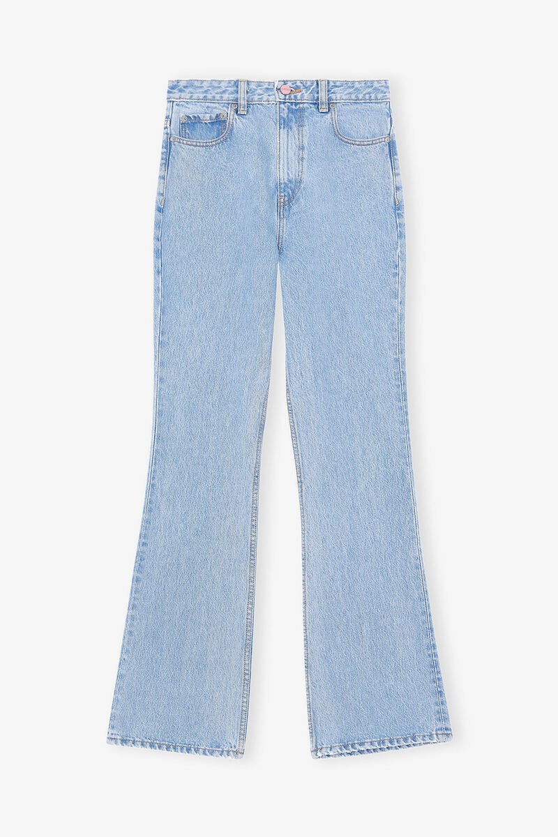 Betzy Jeans, Cotton, in colour Light Blue Stone - 1 - GANNI