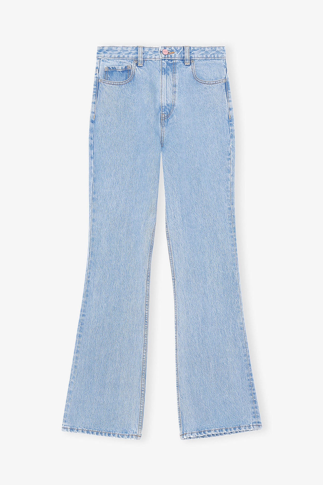 Betzy Jeans, Cotton, in colour Light Blue Stone - 1 - GANNI