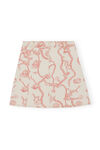 Mini Denim Skirt, Cotton, in colour Egret - 2 - GANNI