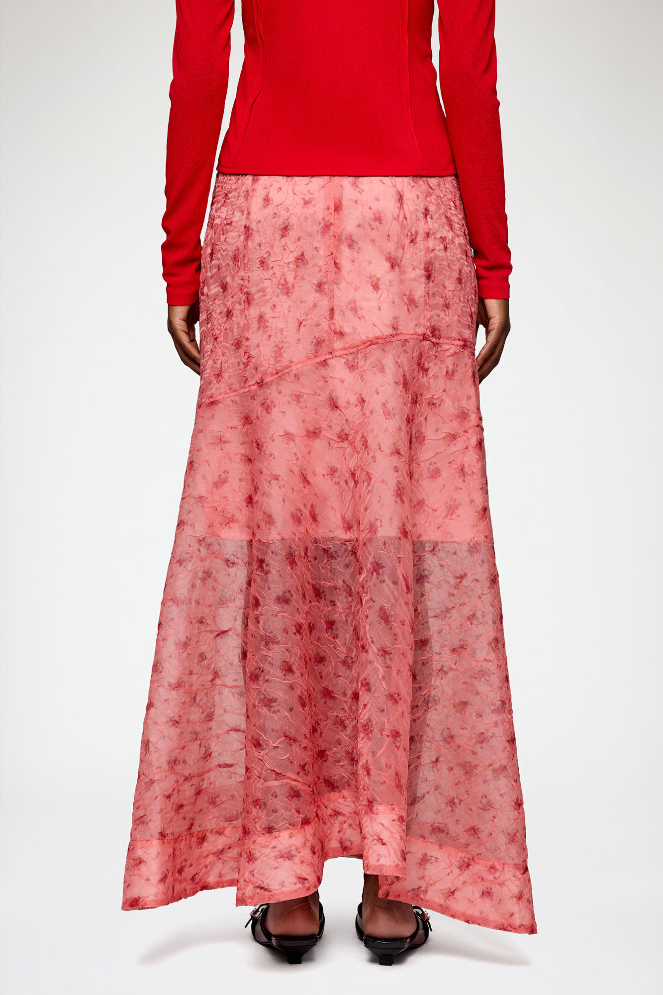 Skirt in Printed Shibori Organza | GANNI US