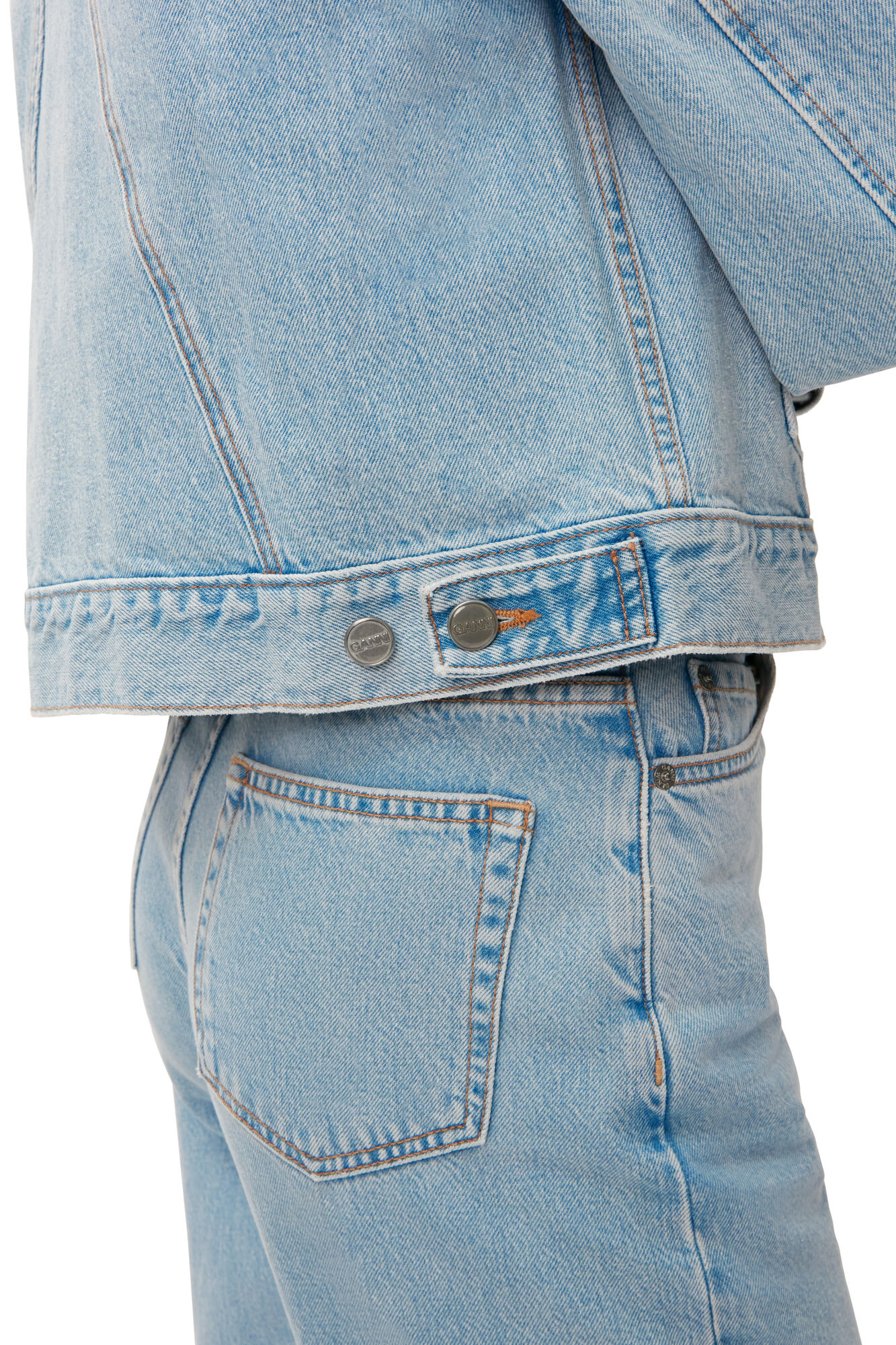 Rigid Denim Rigid Denim Camy, Cotton, in colour Light Blue Stone - 5 - GANNI