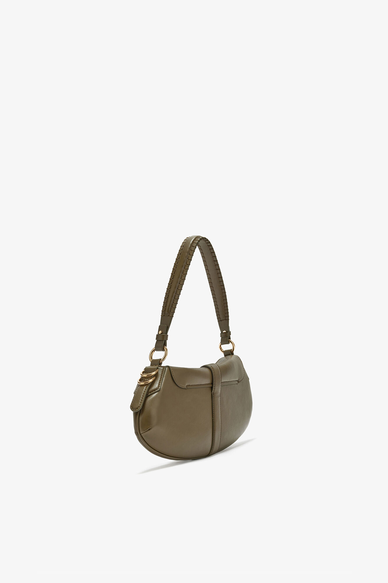 B-Kat Bag in Green, Recycled Leather, in colour Military Olive - 2 - GANNI