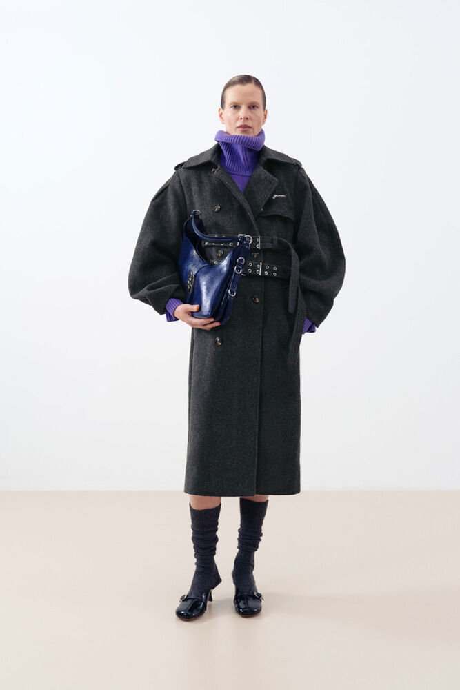 Wool Trench Coat, Phantom