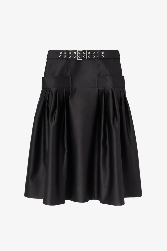 Skirt in Duchesse Satin, Black