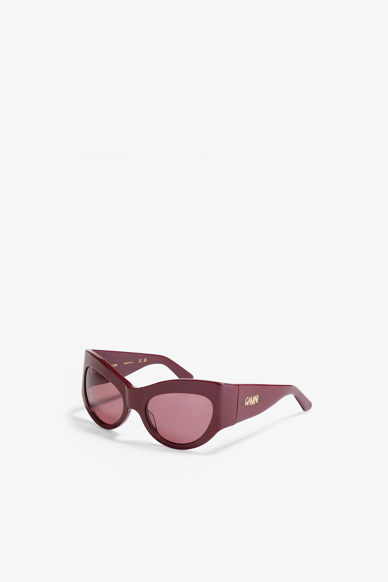GANNI x Ace & Tate Trixie Sunglasses, Acetate, in colour Burgundy - 3 - GANNI