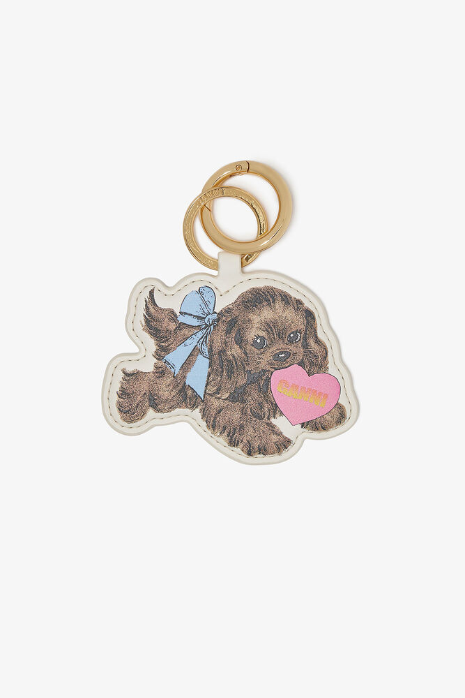 Brown Puppy Keyring, Tobacco Brown