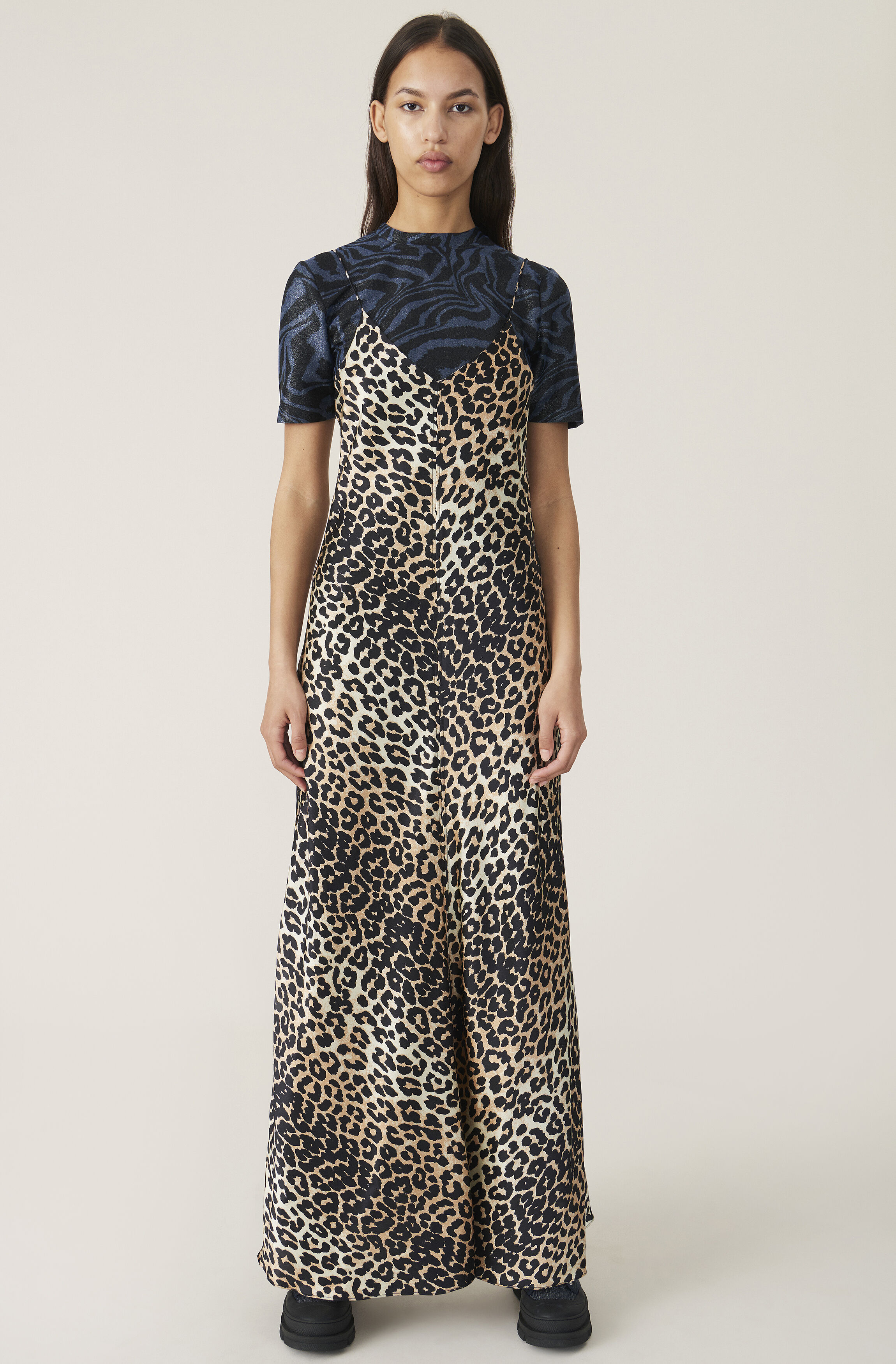 silk leopard slip dress