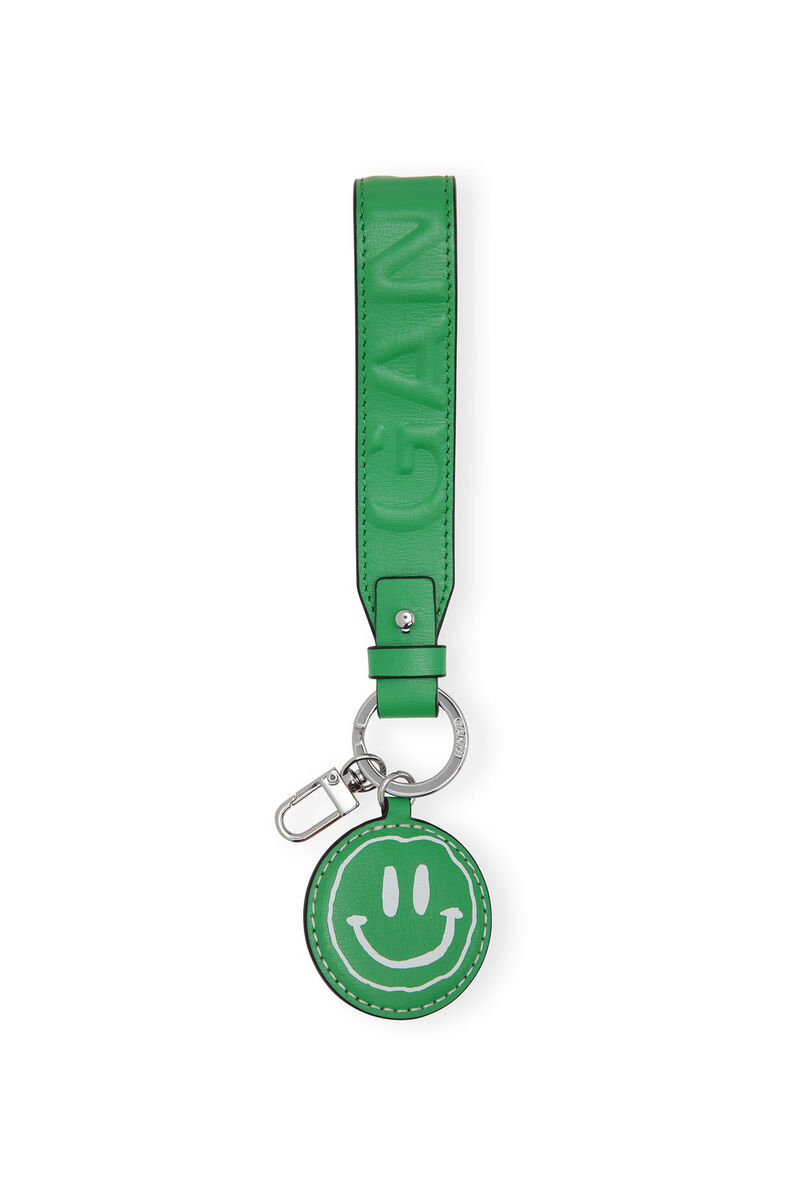 Porte-clés à logo Handle, Polyurethane, in colour Kelly Green - 1 - GANNI