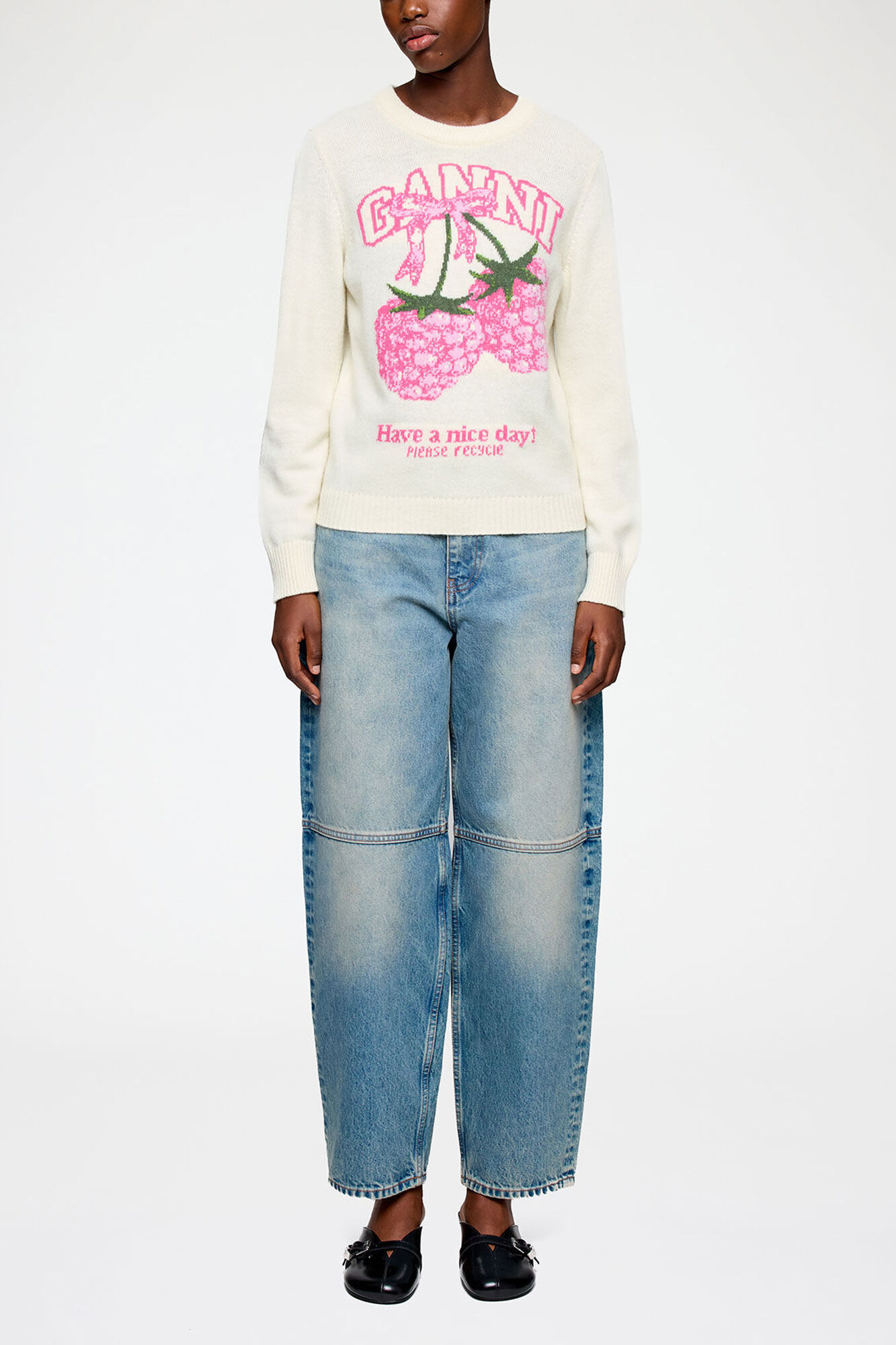 Sweater in Graphic Wool | GANNI US