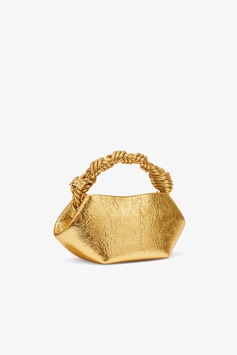 Metallic Mini Bou Bag, in colour Gold - 2 - GANNI