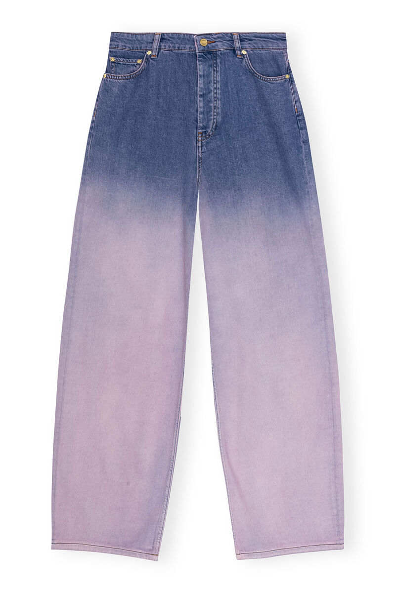 Jean Purple Bleach Future Denim Wide, Organic Cotton, in colour Bleach - 1 - GANNI