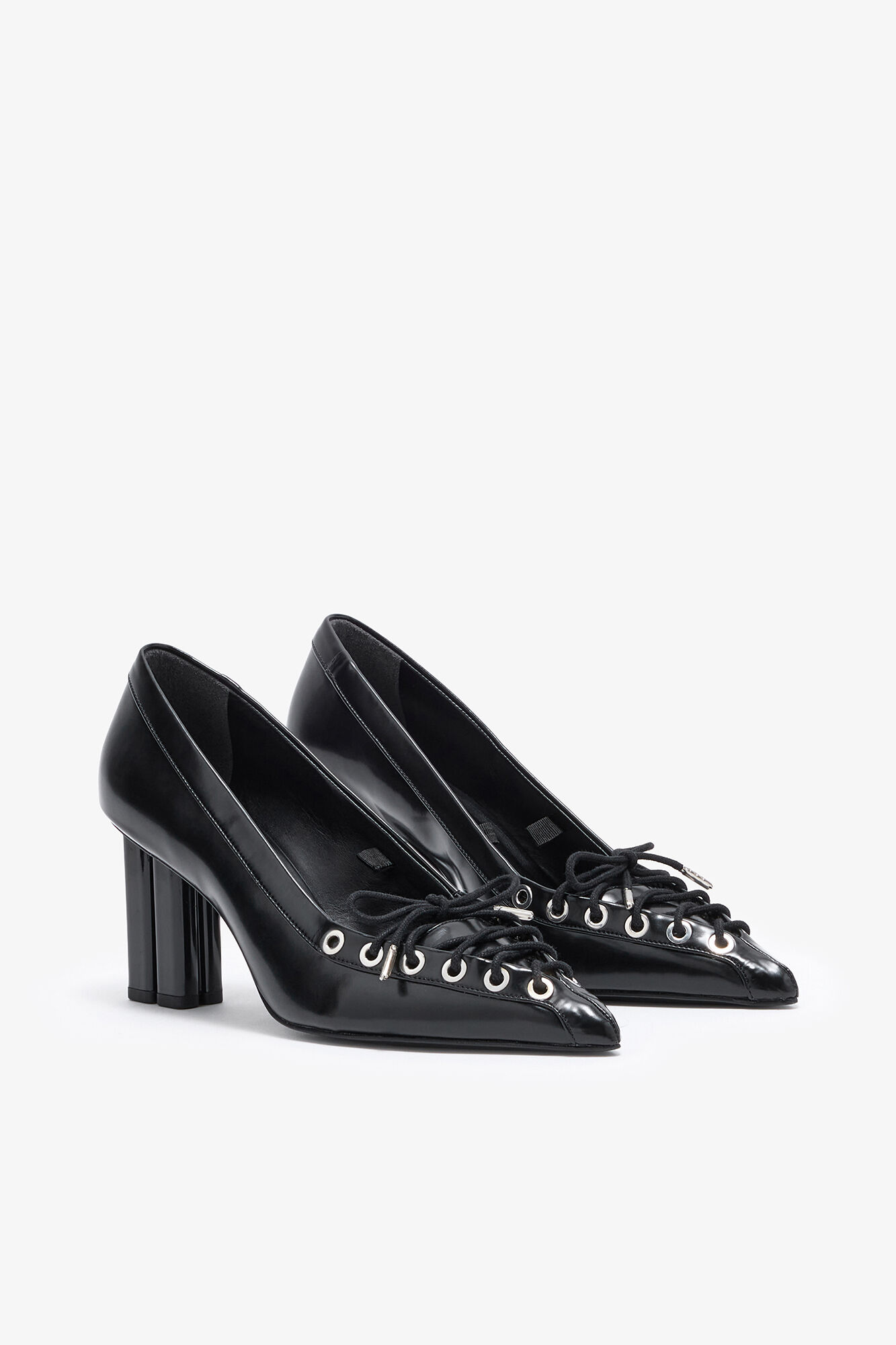 Lace Up Butterfly High Pump in Black | GANNI US