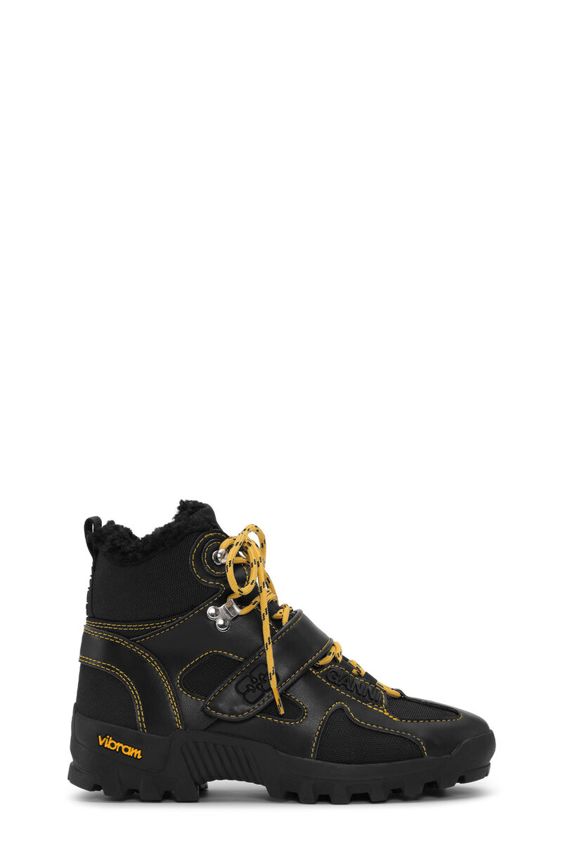 Performance Hiking Velcro Boots, Polyurethane, in colour Black - 1 - GANNI