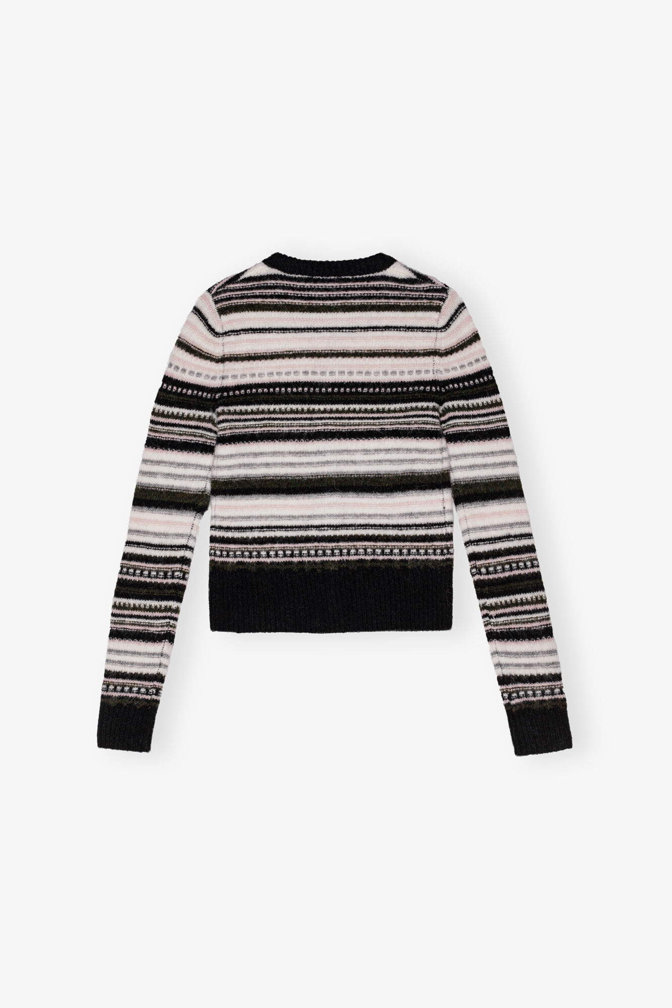 Black Stripe Cardigan, Alpaca, in colour Black - 2 - GANNI