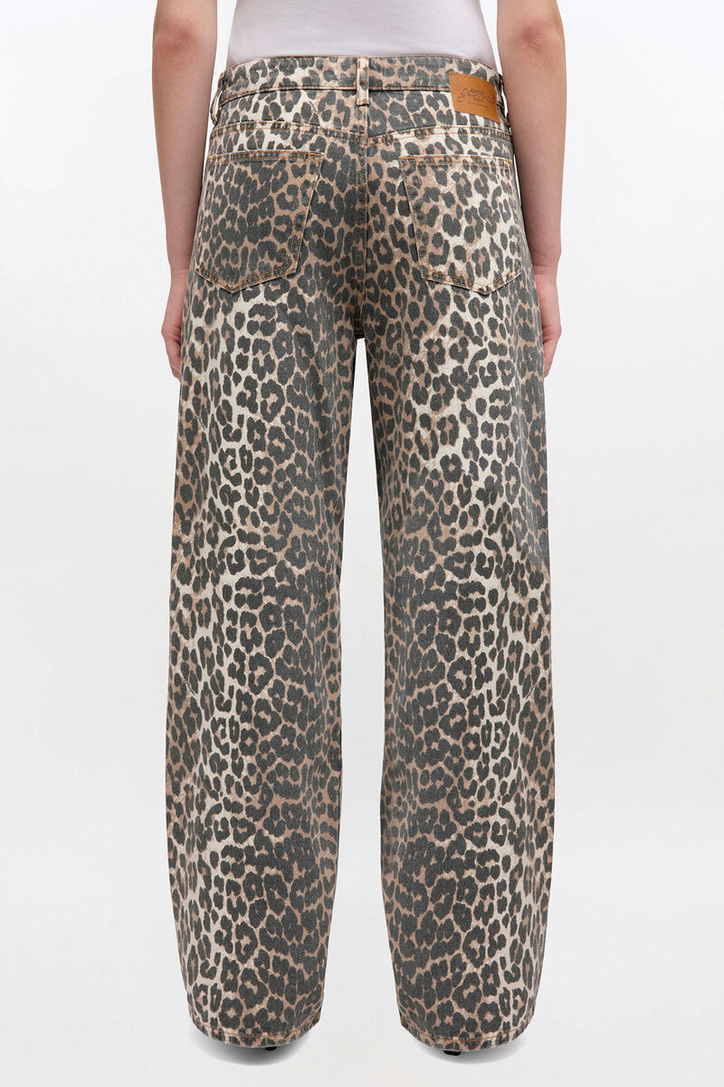 Leopard Izey Jeans, Cotton, in colour Leopard - 3 - GANNI