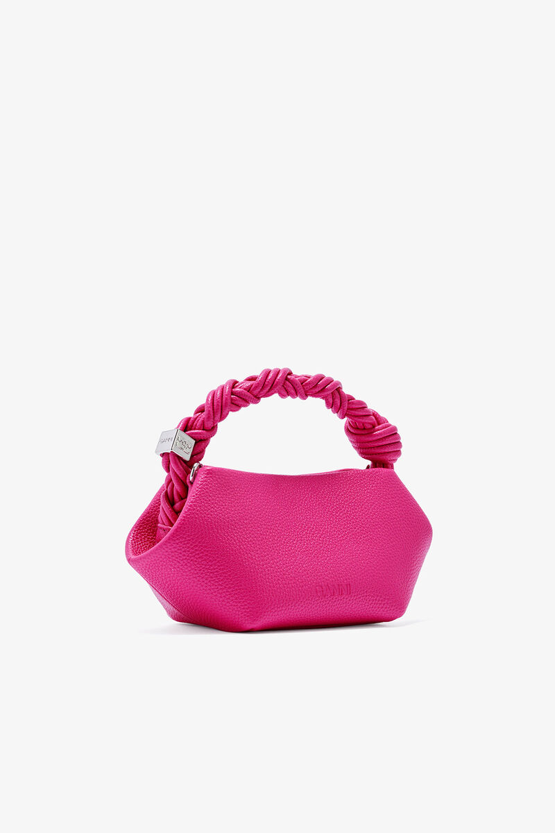 Mini Bou Bag in Pink, Recycled Polyester, in colour Cabaret - 2 - GANNI