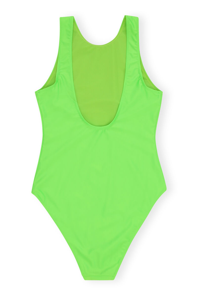 Sportlicher Badeanzug, Elastane, in colour Lime Popsicle - 2 - GANNI