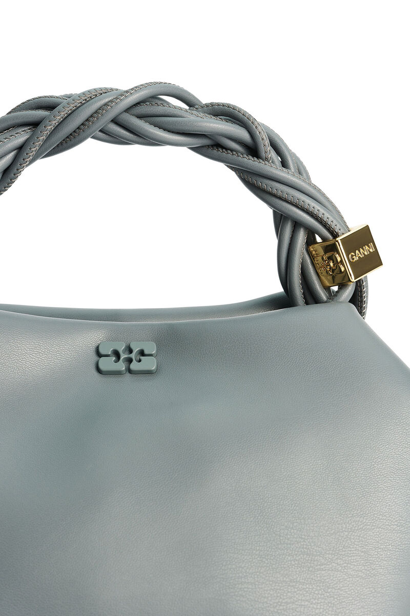 Dark Grey Small GANNI Bou Bag, Polyester, in colour Frost Gray - 5 - GANNI