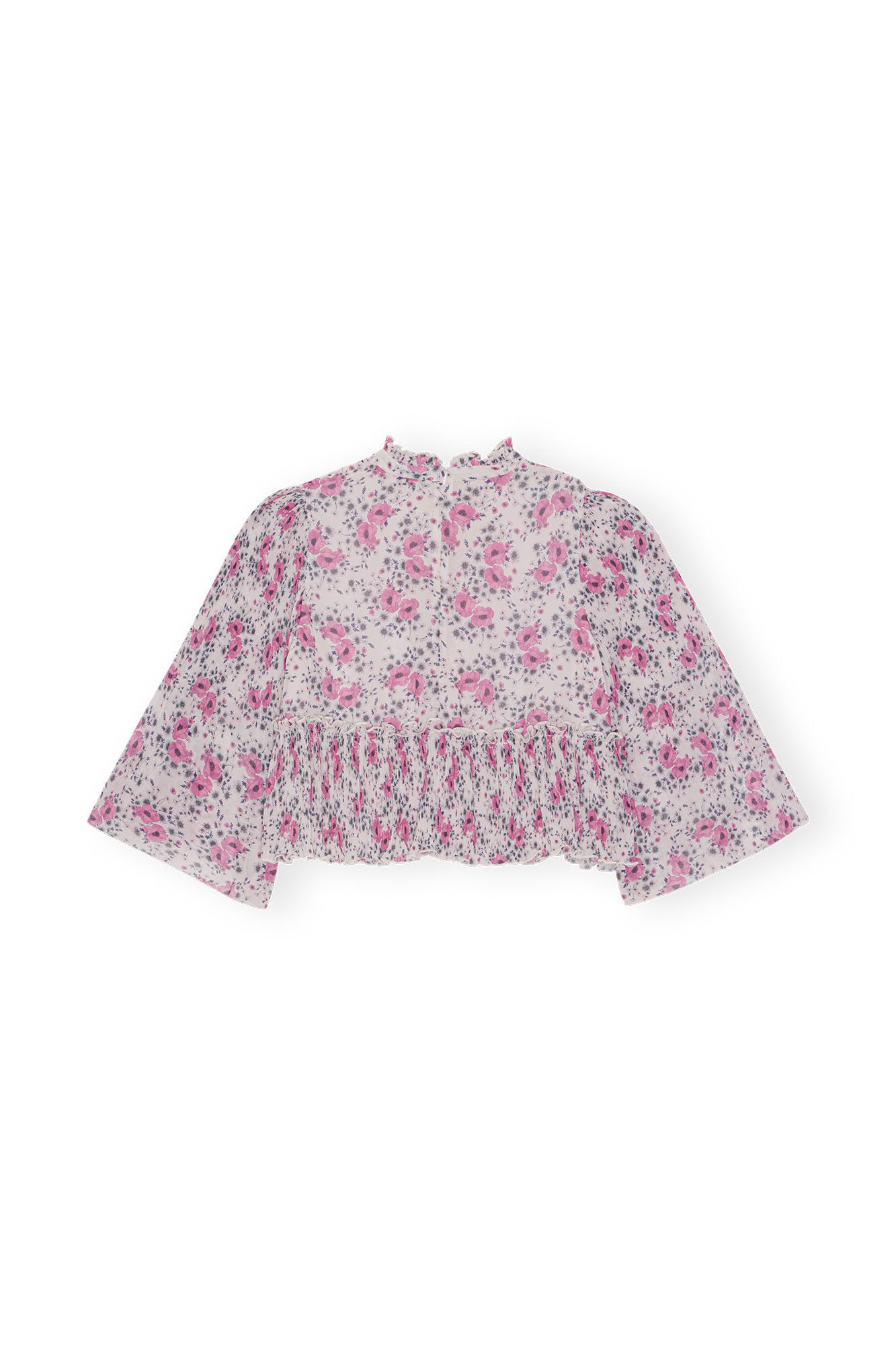 Mauve Chalk Pleated Georgette Blouse | GANNI NL