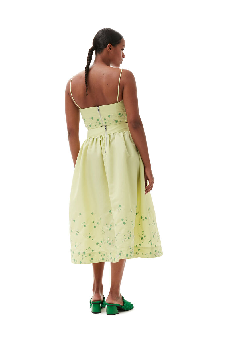Beaded Nylon Skirt, Nylon, in colour Lily Green - 3 - GANNI